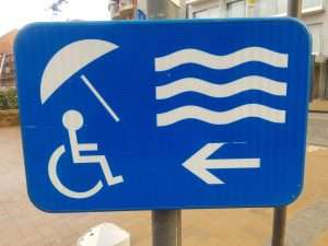 Belgium accessible beach sign